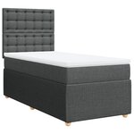 vidaXL Sommier à lattes de lit et matelas Gris foncé 90x190 cm Tissu