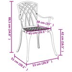 Chaises de jardin vidaXL 2 Pièces Vert en aluminium moulé