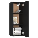 vidaXL Meubles TV 2 Pièces Noir 30 5x30x90 cm Bois d’ingénierie