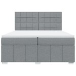 vidaXL Sommier à lattes de lit avec matelas Gris clair 200x200cm Tissu