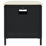 vidaXL Ensemble à manger de jardin coussins 5Pièces noir résine tressée