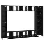 vidaXL Ensemble meuble TV 10 Pièces Chêne noir Moyen 30 5 x 30 x 90 cm