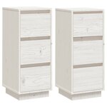 vidaXL Buffets 2 Pièces Blanc 32x34x75 cm Bois massif de pin