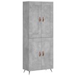 vidaXL Buffet haut Gris béton 69 5x34x180 cm Bois d'ingénierie