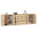 vidaXL Buffets 3 Pièces Chêne sonoma Bois d'ingénierie