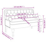 vidaXL Banc avec dossier noir 119 5x64 5x75 cm velours