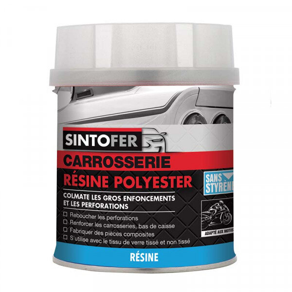 Bidon résine polyester pour carrosserie 500ml sinto