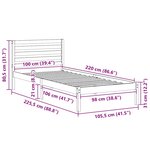 vidaXL Cadre de lit Blanc 100 x 220 cm Bois massif en pin
