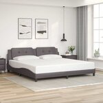 vidaXL Cadre de lit sans matelas Zadar gris 200x200 cm similicuir