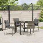 vidaXL Ensemble de salle à manger pour jardin 5 Pièces Gris Poly rotin