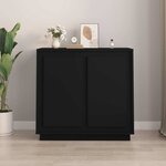 vidaXL Buffet noir 80x34x75 cm bois d'ingénierie