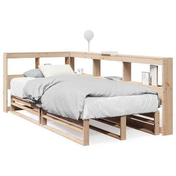 vidaXL Lit bibliothèque sans matelas 90x190 cm bois de pin massif