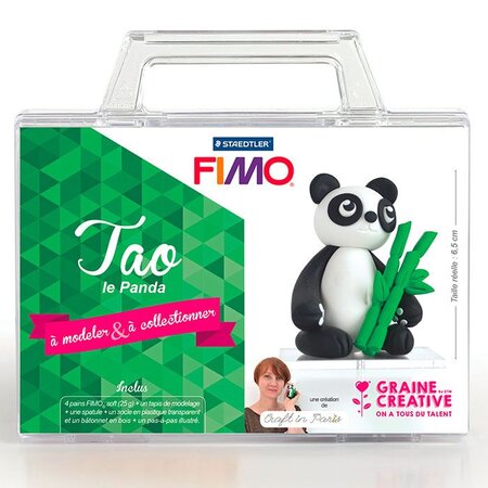Coffret de modelage pâte polymère pour enfants - Tao le Panda 6 5 cm