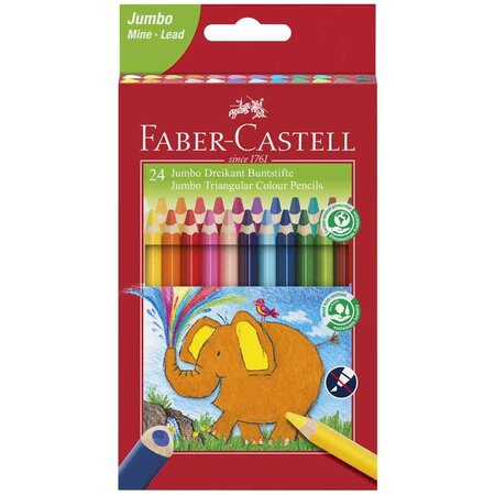 Crayons de couleur triangulaire jumbo  étui 24 faber-castell