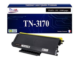 T3AZUR - Toner compatible avec Brother TN3170 pour Brother DCP-8060 DCP-8065DN Noir - 8 000 pages