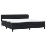 vidaXL Sommier à lattes de lit avec matelas noir 180x210 cm velours