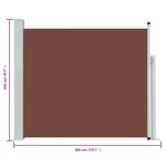 vidaXL Auvent latéral rétractable de patio 100x300 cm Marron