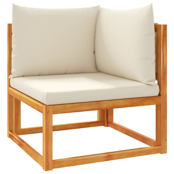 vidaXL Canapé d'angle de jardin avec coussins en bois d'acacia et corde