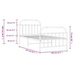 vidaXL Cadre de lit métal sans matelas et pied de lit noir 100x200 cm