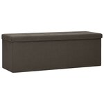 vidaXL Banc de rangement pliable Marron foncé Faux lin