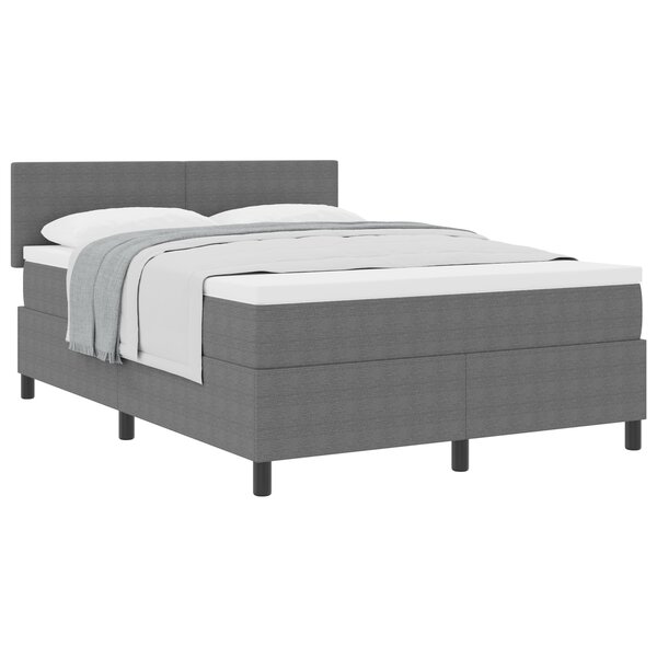 vidaXL Lit à ressorts avec matelas gris 160x200 cm Tissu corduroy