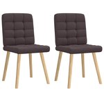 vidaXL Chaises à manger lot de 2 marron foncé tissu