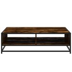 vidaXL Table basse chêne fumé 100x100x30 cm bois d'ingénierie et métal