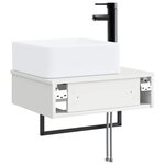 vidaXL Basin de lavage mural Blanc 53 x 35 x 39 cm Bois d'ingénierie