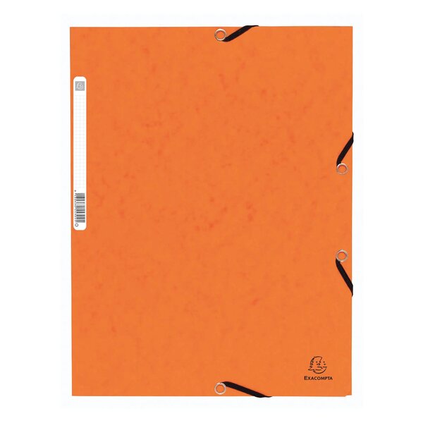 Chemise À Élastiques 3 Rabats Carte Lustrée 355g/m2 - Orange - X 50 - Exacompta