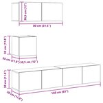 vidaXL Ensemble de meubles TV 4 Pièces Chêne sonoma Bois d'ingénierie