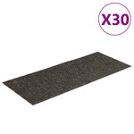 vidaXL Tapis d'escalier autocollants 30 pièces 60 x 25 cm Anthracite Rectangulaire