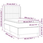 vidaXL Sommier à lattes de lit matelas et LED Crème 90x200 cm Tissu