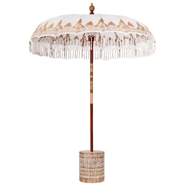 vidaXL Parasol balinais avec base Crème 185 x 185 x 260 cm