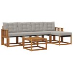 vidaXL Ensemble de canapés d'extérieur 6 Pièces Gris Naturel et Clair