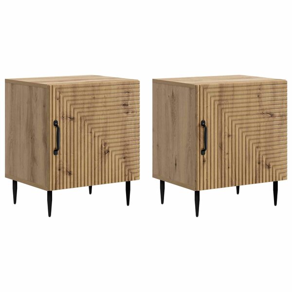 vidaXL Cabinet de chevet 2 pc Chêne artisanal 43 x 34 5 x 50 cm