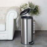 Poubelle de cuisine à pédale urban argent acier inoxydable 30 l