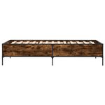 vidaXL Cadre de lit chêne fumé 90x190 cm bois d'ingénierie et métal