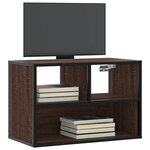 vidaXL Meuble TV chêne brun 60x31x39 5 cm bois d'ingénierie et métal