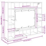 vidaXL Armoire Miroir Chêne noir 91 x 15 x 76.5 cm Bois d'ingénierie