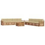 vidaXL Ensemble de canapés d'extérieur 9 pc Naturel et Beige