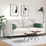 vidaXL Coussins d'accent 2 Pièces Vert foncé Ø 25 x 70 cm