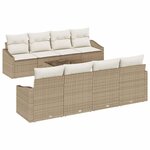 vidaXL Ensemble de Canapés avec coussin 9 Pièces Beige et crème polyrotin