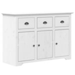 vidaXL Buffet BODO blanc 115 5x43x200 5 cm bois massif de pin