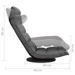 vidaXL Chaise de sol pivotante Gris clair Tissu