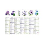 Calendrier Mural 2025 - 13 Mois - 22 x 29.5 cm - Motifs Fleurs