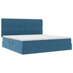 vidaXL Lit avec rangement et matelas Bleu foncé 200 x 200 cm Velours