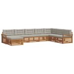 vidaXL Ensemble de canapés d'extérieur 8 pc Gris Naturel et Clair