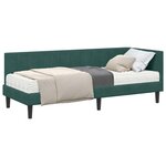 vidaXL Cadre de lit d'angle avec matelas 2 pc Vert foncé 80 x 200 cm