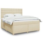 vidaXL Sommier à lattes de lit avec matelas Crème 180x200 cm Tissu
