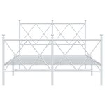 vidaXL Cadre de lit métal sans matelas et pied de lit blanc 120x190 cm